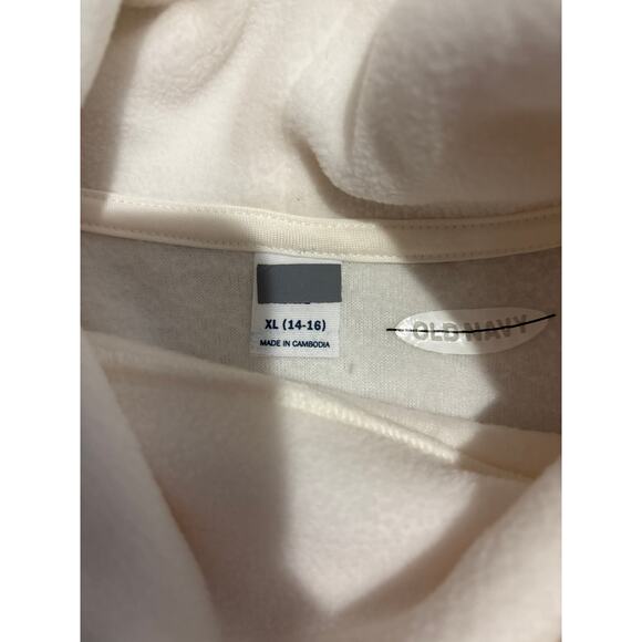 NWOT Old Navy Kid's White Cowl Neck Fleece Pullover Long Sleeve Size XL (14-16) - Picture 2 of 3